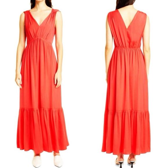 Kobi Halperin Almita Hammered Satin Sleeveless Maxi Dress XL NWT - Picture 1 of 8